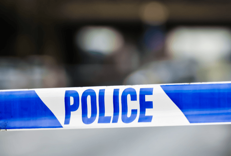 Police cordon at scene of accident