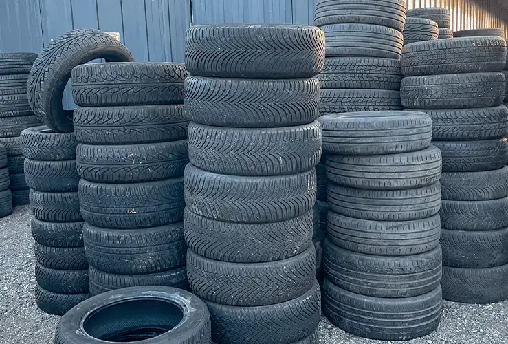 Stacks of tyres