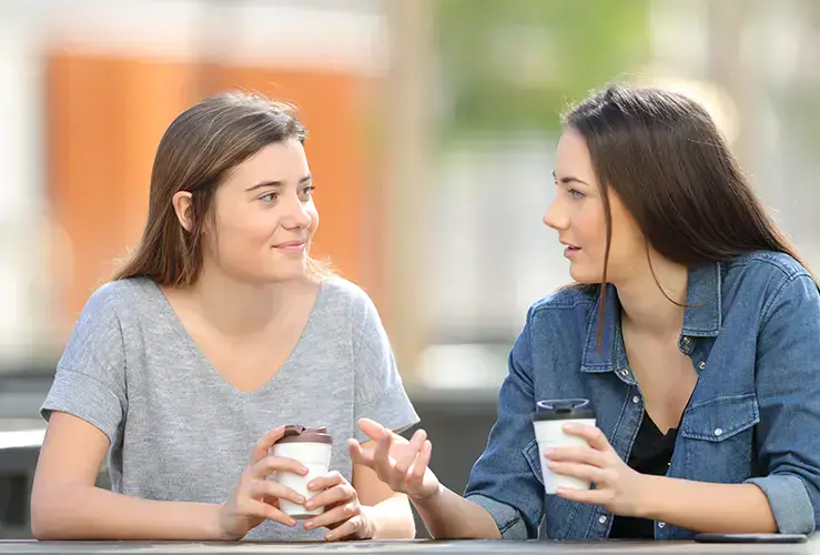 Two friends talking