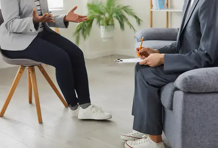 Two people having a formal conversation