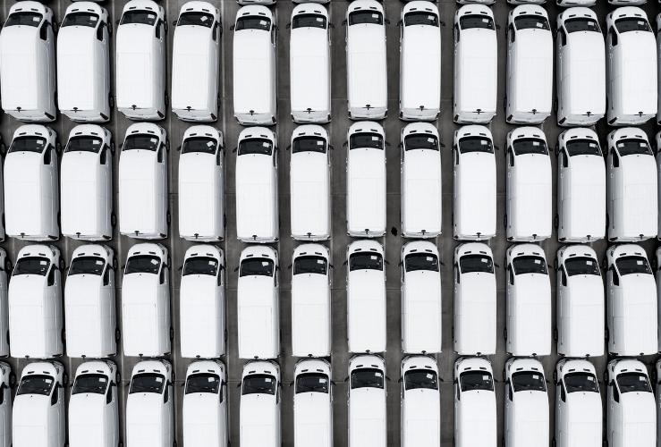Fleet of new business vans