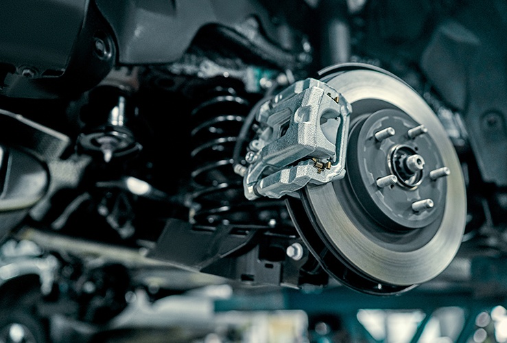 Disc brake being repaired