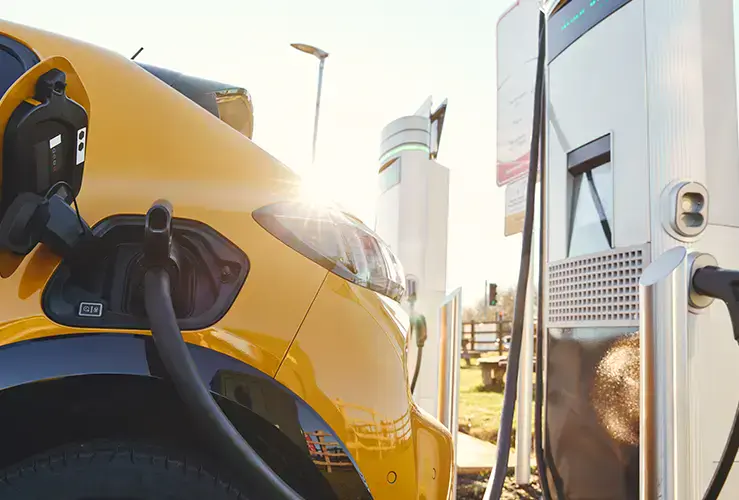 An electric car on charge