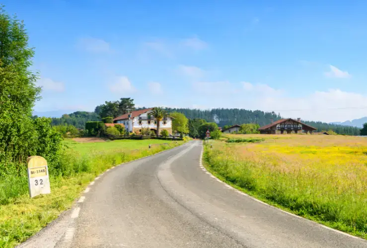 Country road in Spanish Basque region