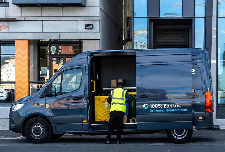 An electric delivery van