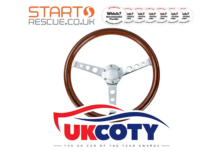 A logo depicting Start Rescue's partnership with UKCOTY