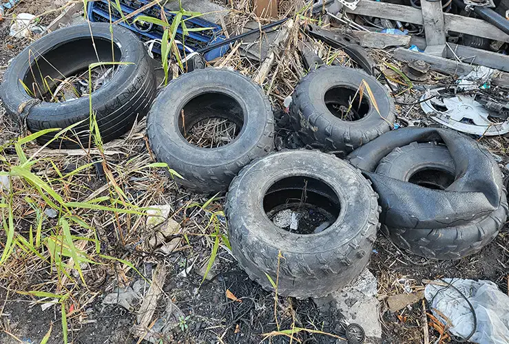 Tyres on landfill