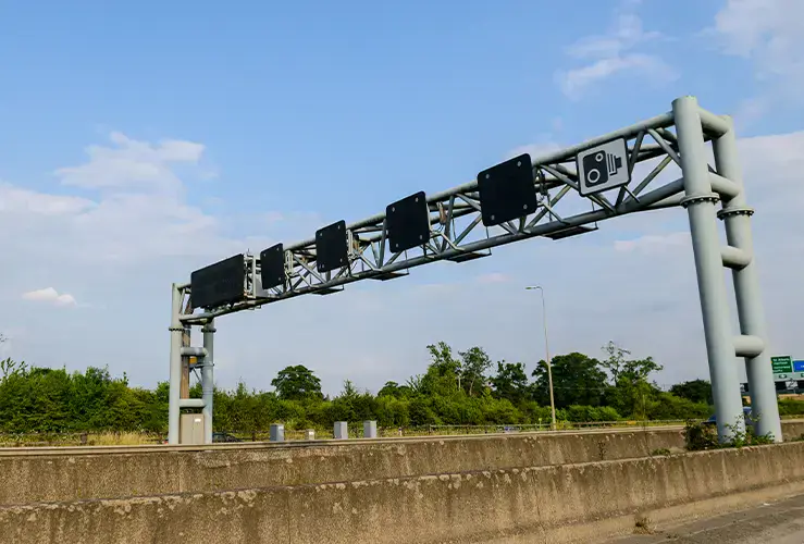 A motorway gantry