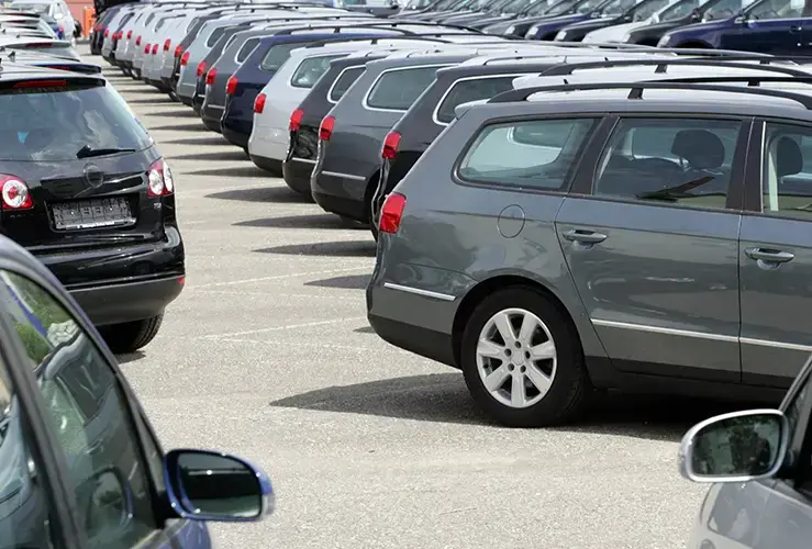Row of Volkswagen cars