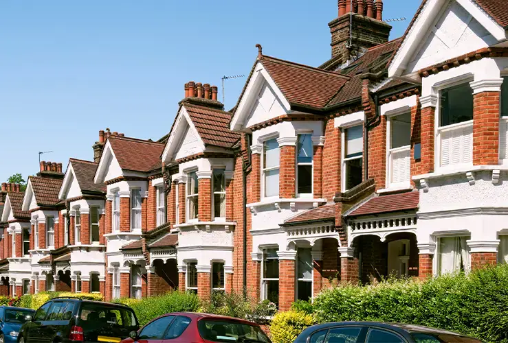Outside a street of houses