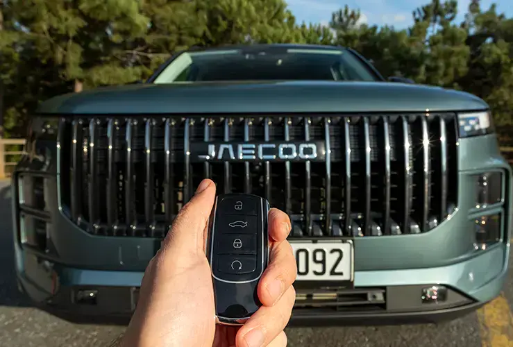 The front of a Chinese car with the key