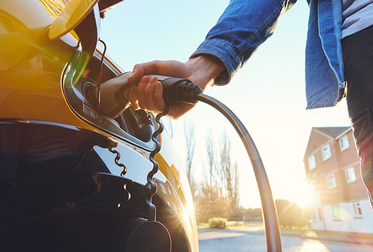 electric vehicle being charged