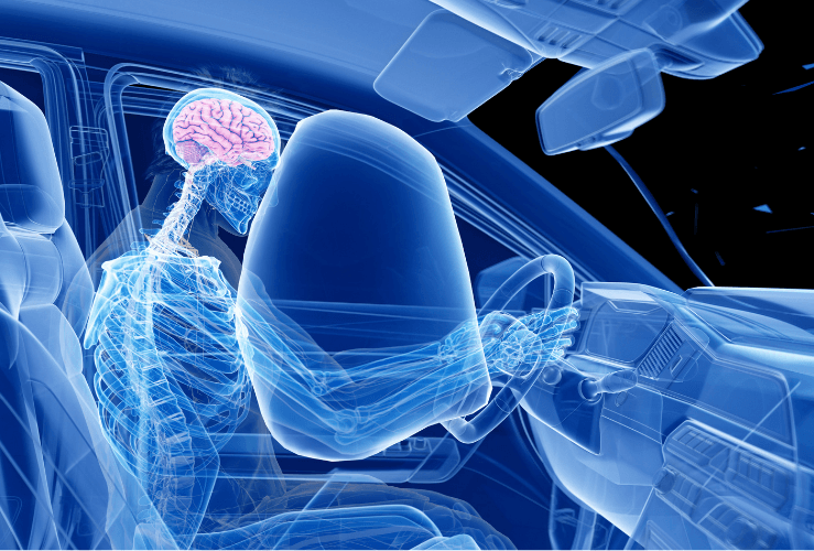 3-d rendered illustration of two cars colliding